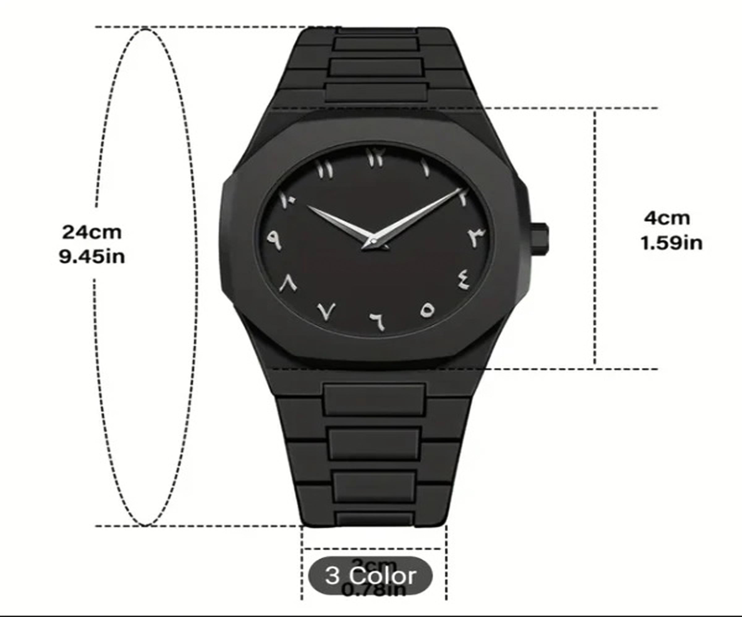 Black Arabic Aura Watch